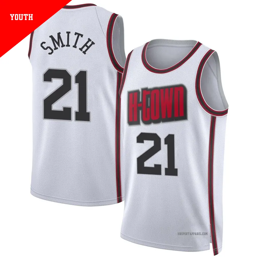 ＃21 Youth Tyler Smith Houston Rockets 2024/25 Swingman White City Edition Jersey