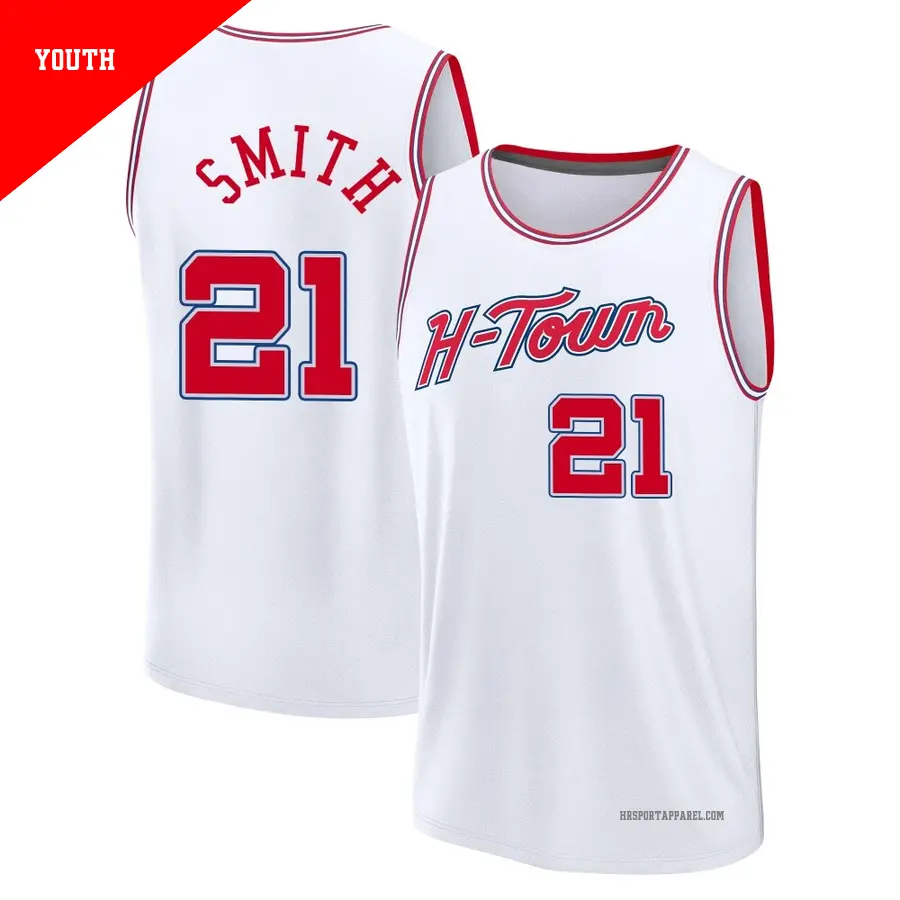 ＃21 Youth Tyler Smith Houston Rockets 2025/26 Fast Break White City Edition Jersey