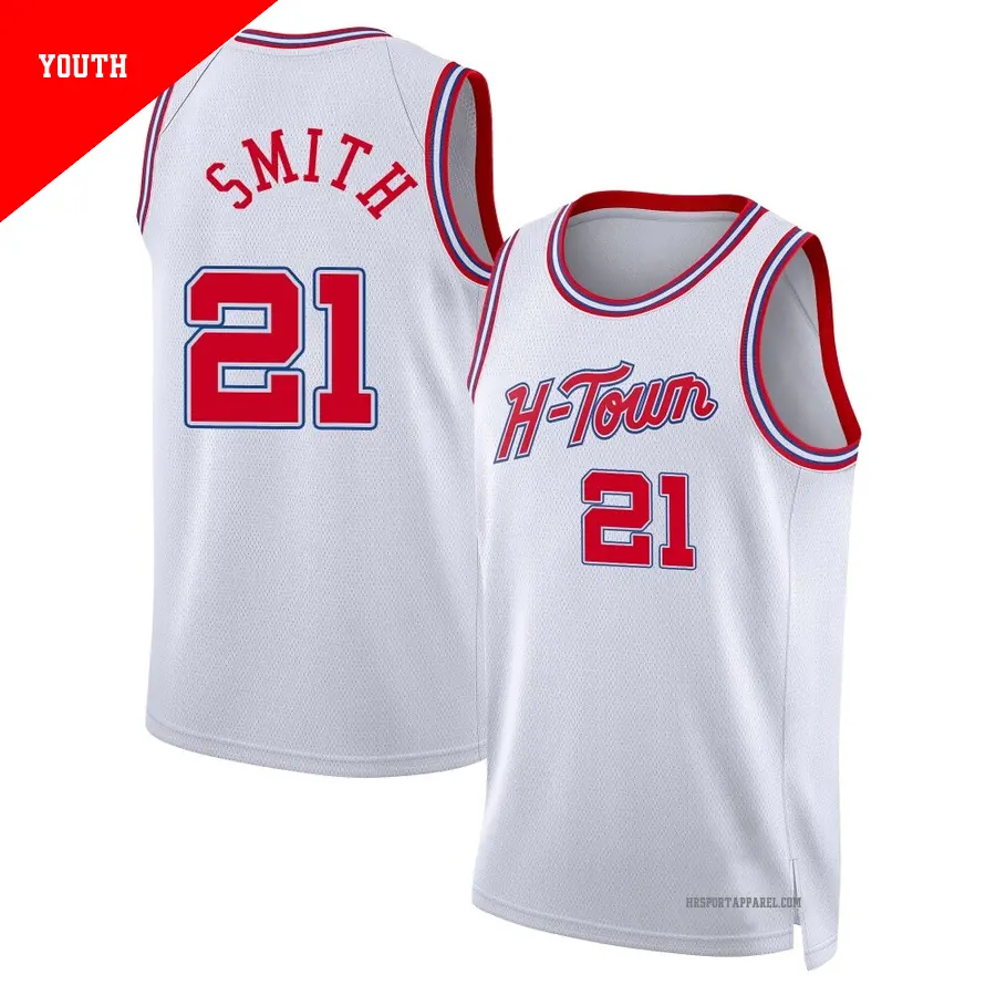 ＃21 Youth Tyler Smith Houston Rockets 2025/26 Swingman White City Edition Jersey